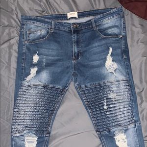 Fashion Nova Distressed Biker Jeans